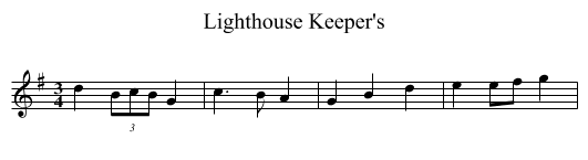 Lighthouse Keeper's - staff notation
