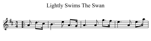 Lightly Swims The Swan - staff notation