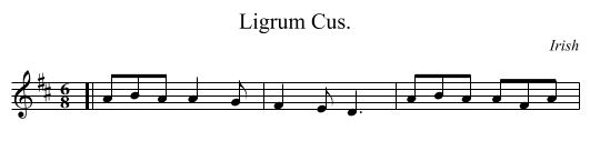 Ligrum Cus. - staff notation