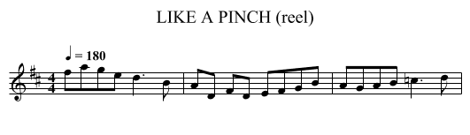 LIKE A PINCH (reel) - staff notation