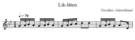 Lik-låten - staff notation