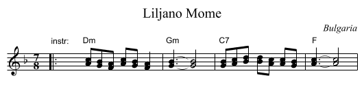 Liljano Mome - staff notation