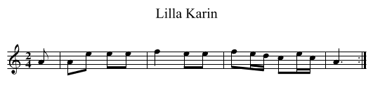Lilla Karin - staff notation