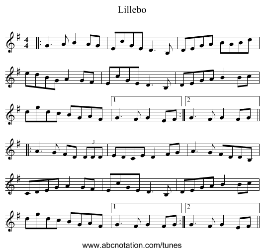 Lillebo - staff notation
