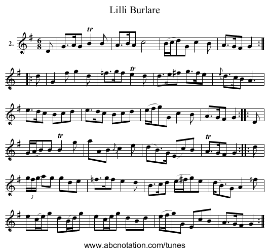Lilli Burlare - staff notation