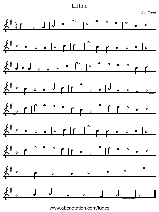 Lillian - staff notation