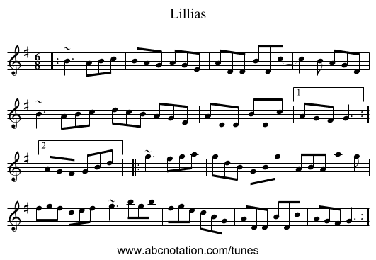 Lillias - staff notation