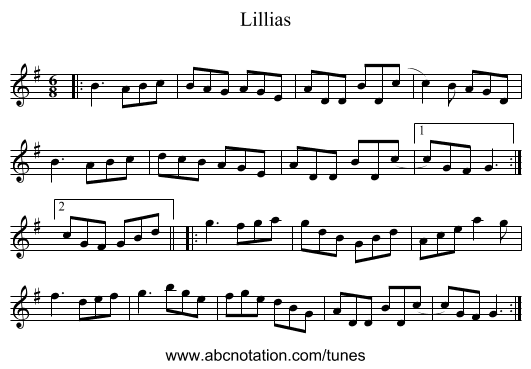 Lillias - staff notation