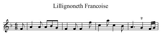 Lillignoneth Francoise - staff notation