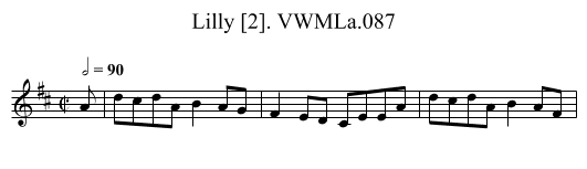 Lilly [2]. VWMLa.087 - staff notation
