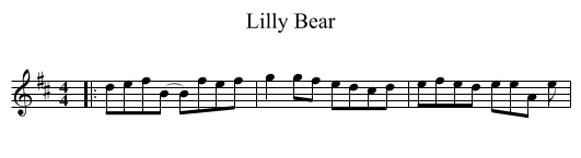 Lilly Bear - staff notation