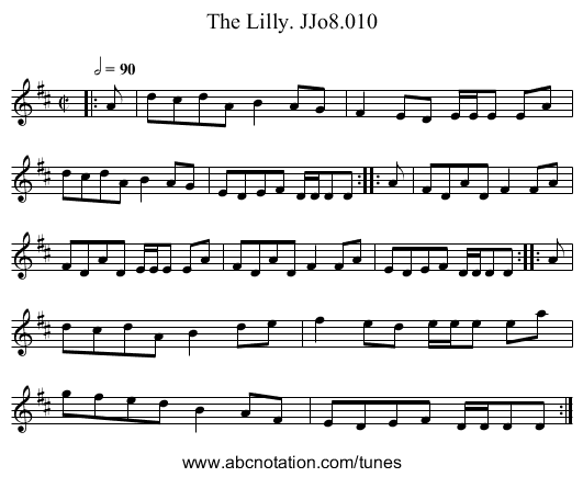 Lilly. JJo8.010, The - staff notation