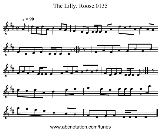 Lilly. Roose.0135, The - staff notation
