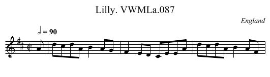 Lilly. VWMLa.087 - staff notation