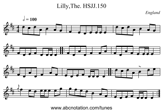 Lilly,The. HSJJ.150 - staff notation