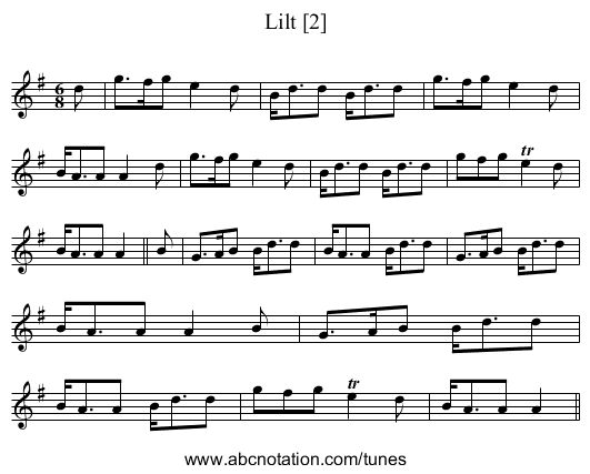 Lilt [2] - staff notation