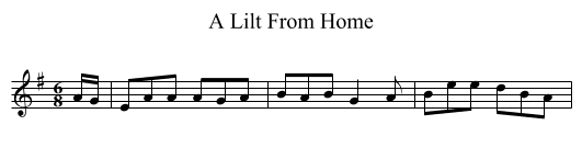 Lilt From Home, A - staff notation