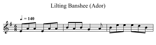 Lilting Banshee (Ador) - staff notation