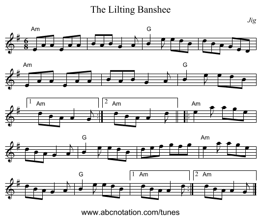 Lilting Banshee, The - staff notation