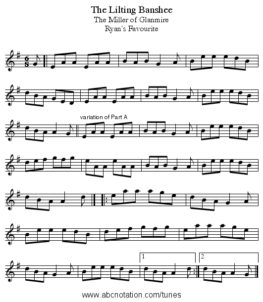 Lilting Banshee, The - staff notation