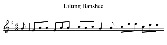 Lilting Banshee - staff notation