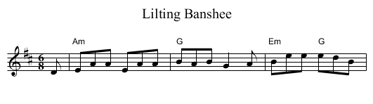 Lilting Banshee - staff notation