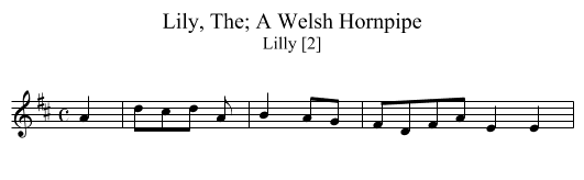 Lily, The; A Welsh Hornpipe - staff notation