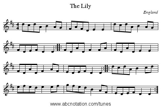Lily, The - staff notation