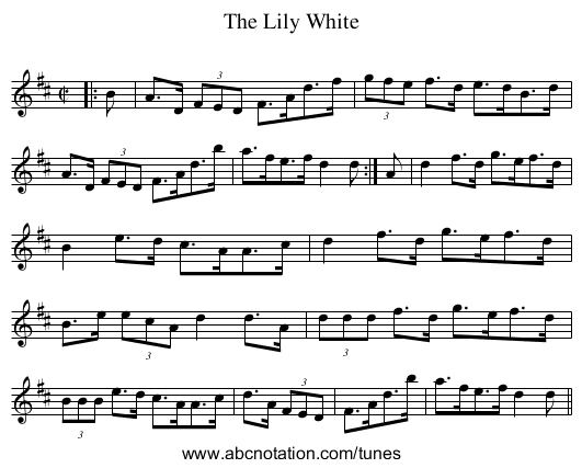 Lily White, The - staff notation