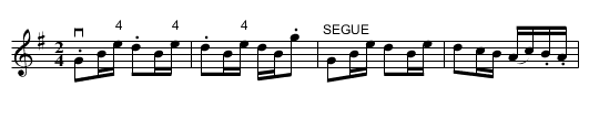 Limber Up -- Reel - staff notation