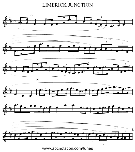 LIMERICK JUNCTION - staff notation