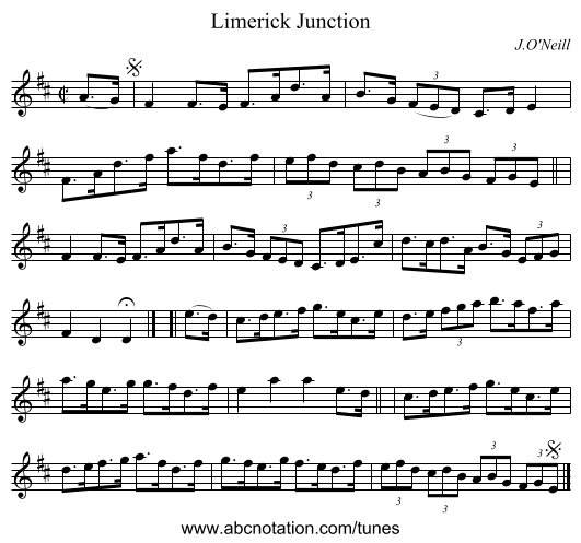 Limerick Junction - staff notation