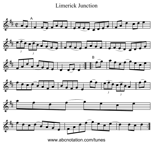 Limerick Junction - staff notation