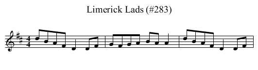 Limerick Lads (#283) - staff notation