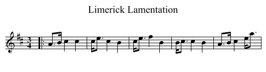 Limerick Lamentation - staff notation