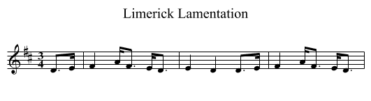 Limerick Lamentation - staff notation