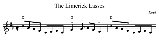 Limerick Lasses, The - staff notation
