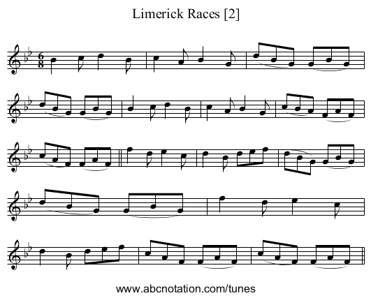 Limerick Races [2] - staff notation