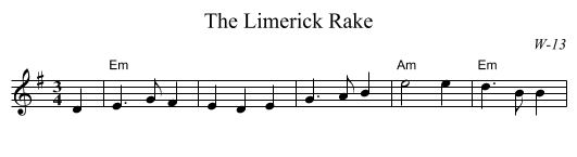 Limerick Rake, The - staff notation