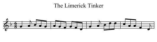 Limerick Tinker, The - staff notation
