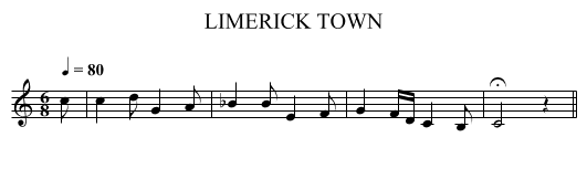 LIMERICK TOWN - staff notation
