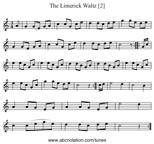 Limerick Waltz [2], The - staff notation