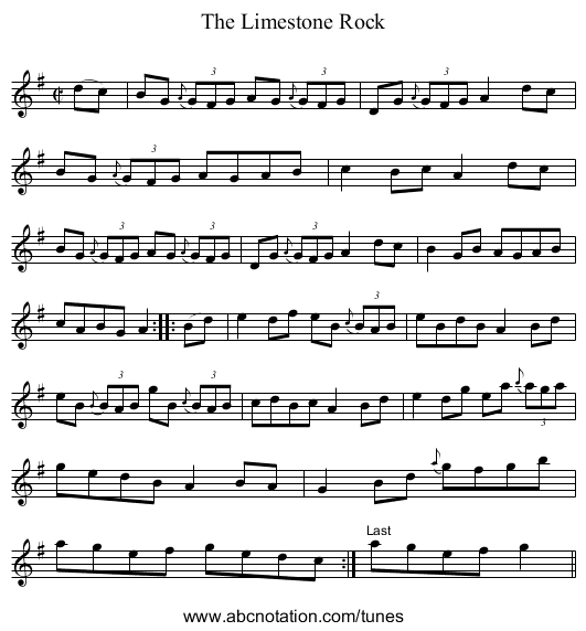 Limestone Rock, The - staff notation