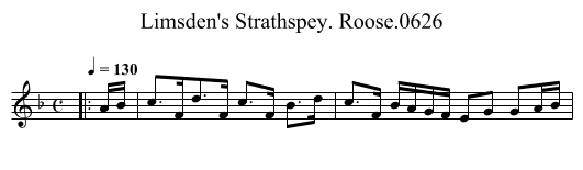 Limsden's Strathspey. Roose.0626 - staff notation