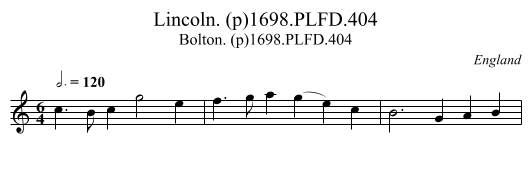 Lincoln. (p)1698.PLFD.404 - staff notation