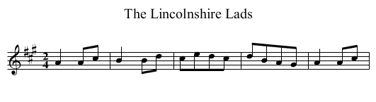 Lincolnshire Lads, The - staff notation