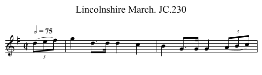 Lincolnshire March. JC.230 - staff notation