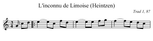 L'inconnu de Limoise (Heintzen) - staff notation
