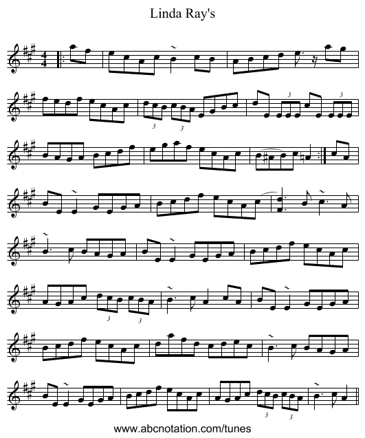 Linda Ray's - staff notation