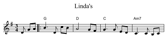 Linda's - staff notation